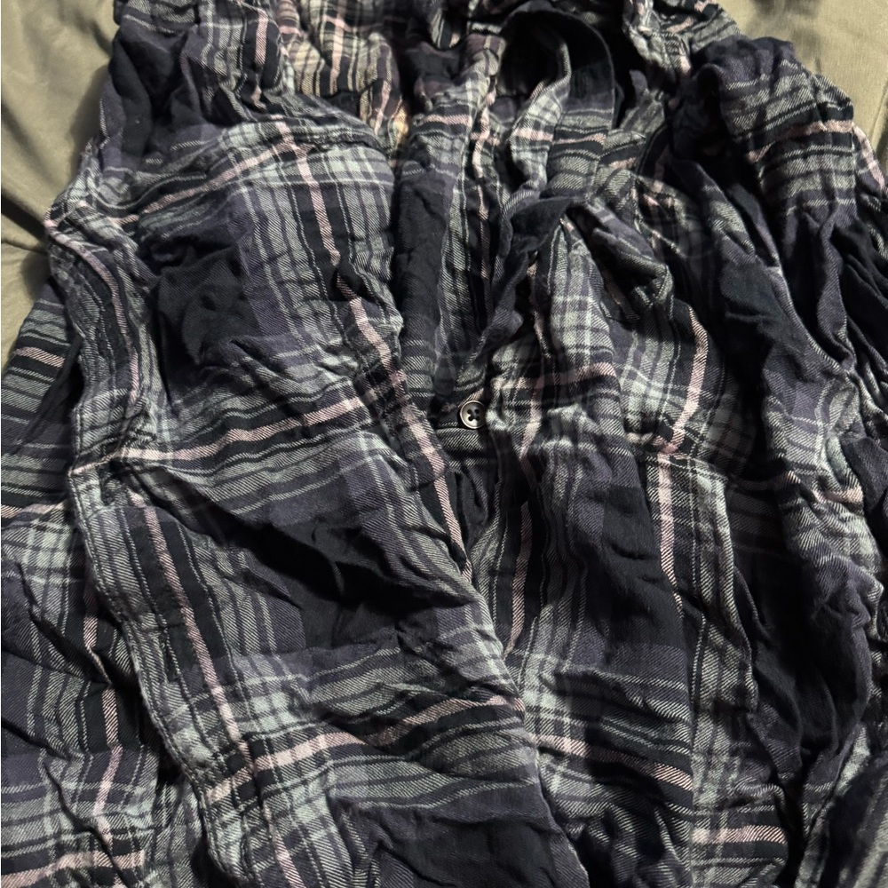 Terra & Sky Plaid Button Down Shirt - Navy and Pink